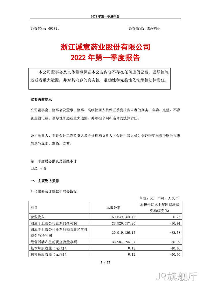 J9旗舰厅2022年第一季度✿报告_页面_01